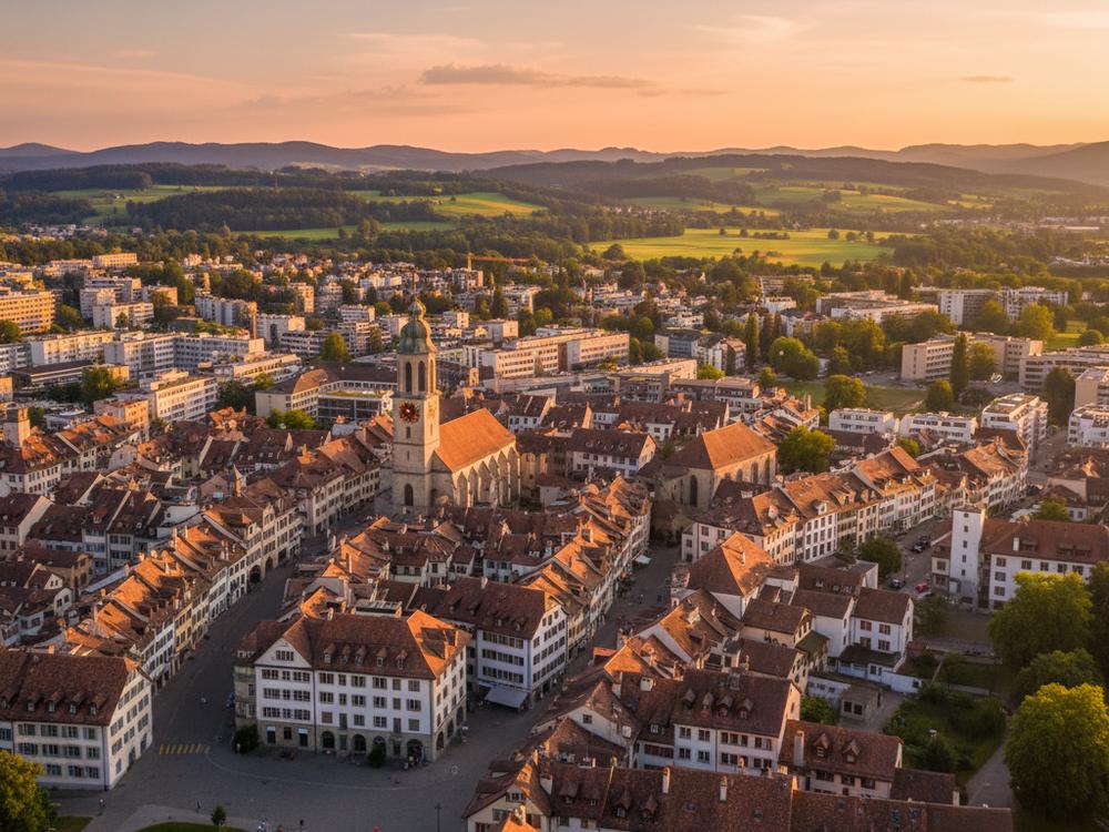 Altstadt von Winterthur aus der Luft